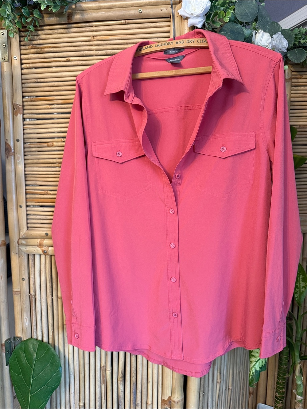 Eddie Bauer Coral-Pink Button Down Shirt